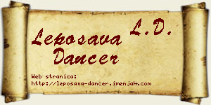 Leposava Dancer vizit kartica